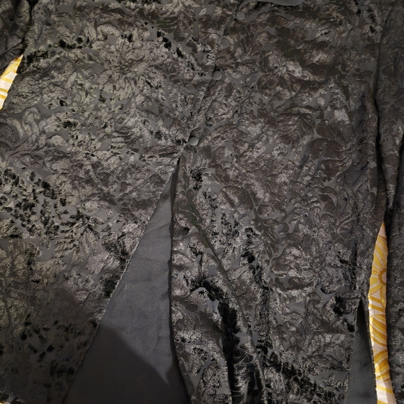 Black Velvet Burnout Button-Front Blouse - Women - Picture 5 of 8